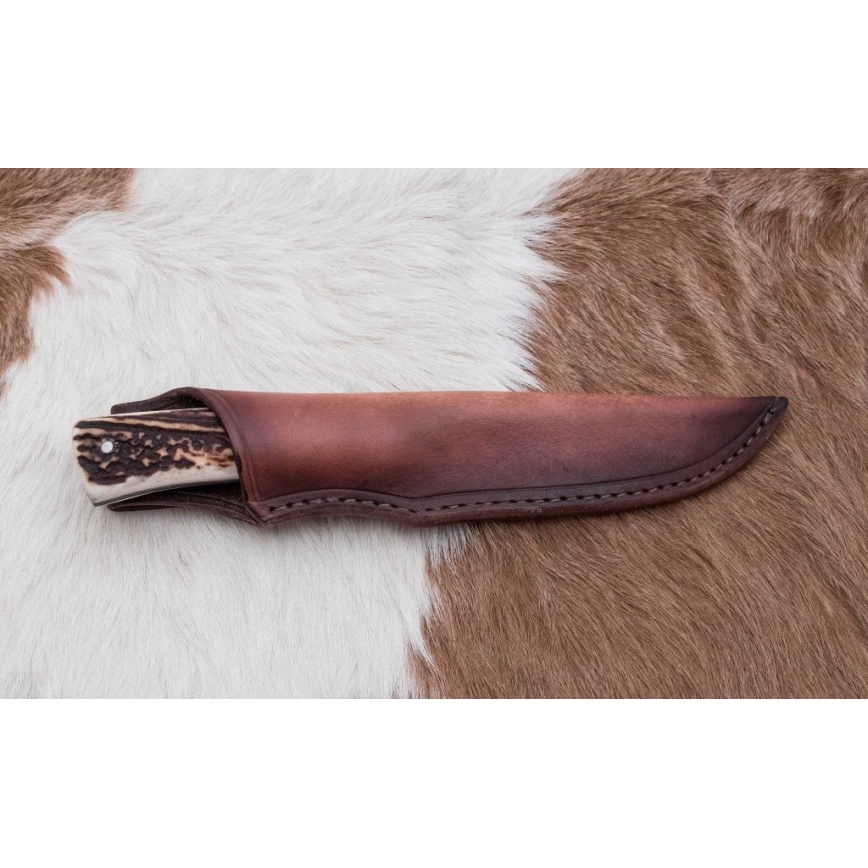 Damaskus jaktkniv 11 cm renhorn
