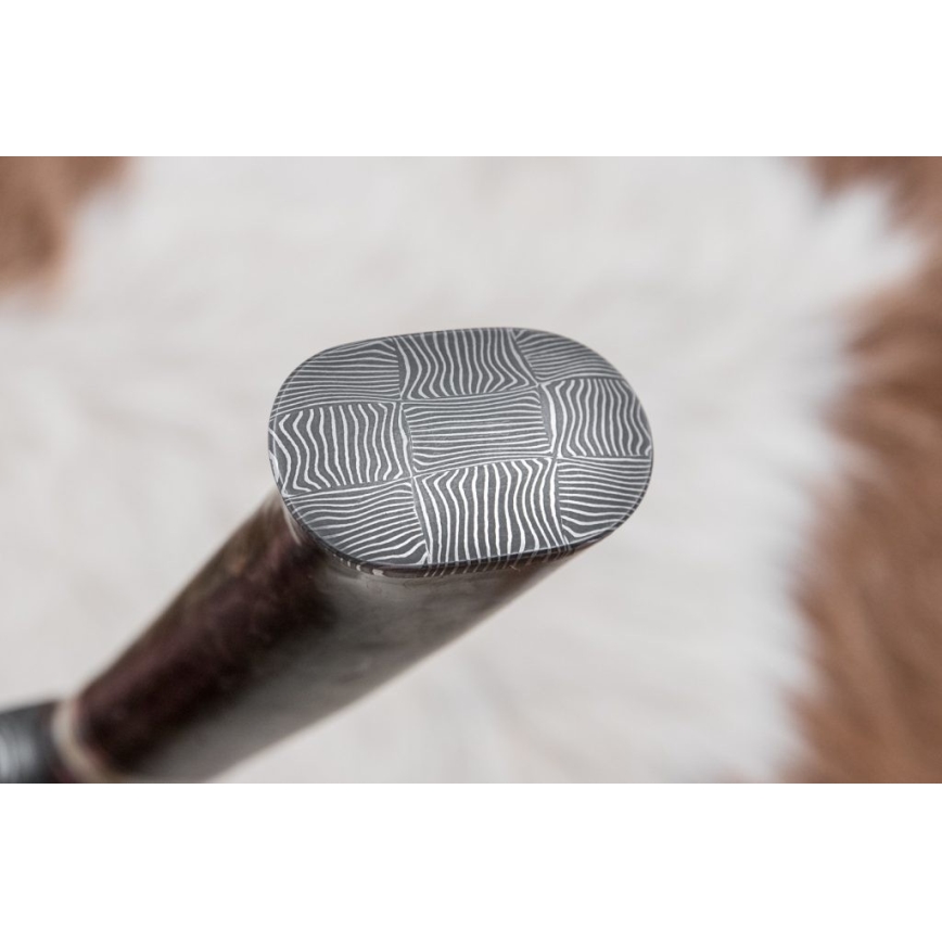 Damaskus jaktkniv 13,8 cm Björk/kamelben
