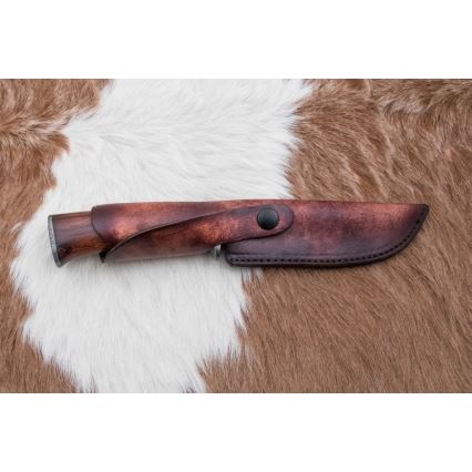 Damaskus jaktkniv 13,8 cm ironwood/buffelben