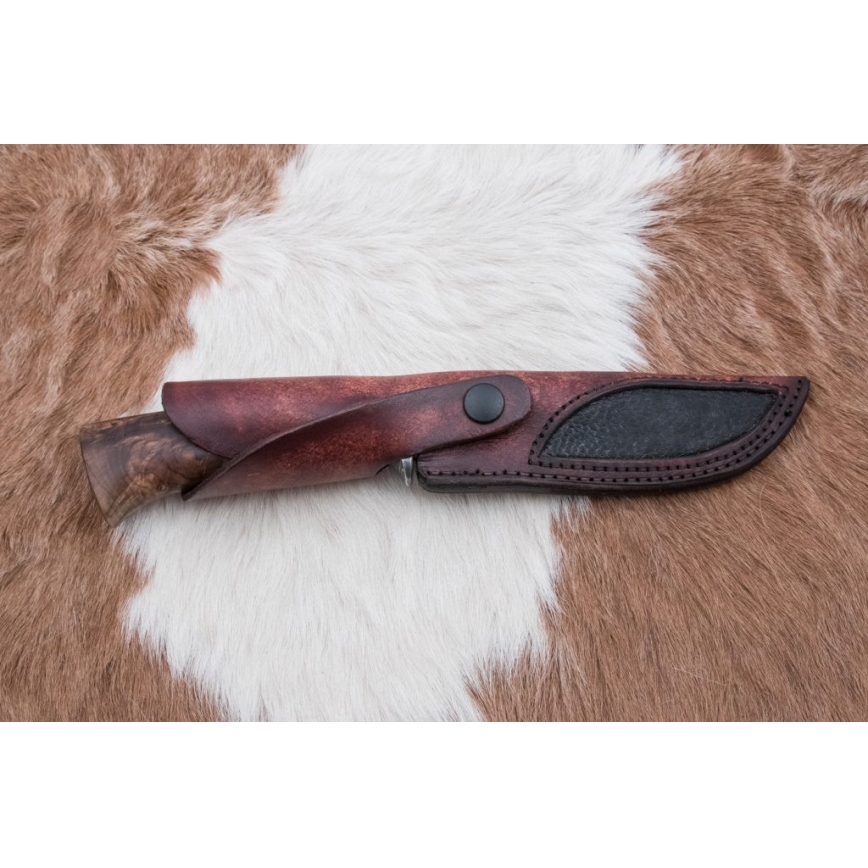 Damaskus jaktkniv 13 cm poplar/ebenholts
