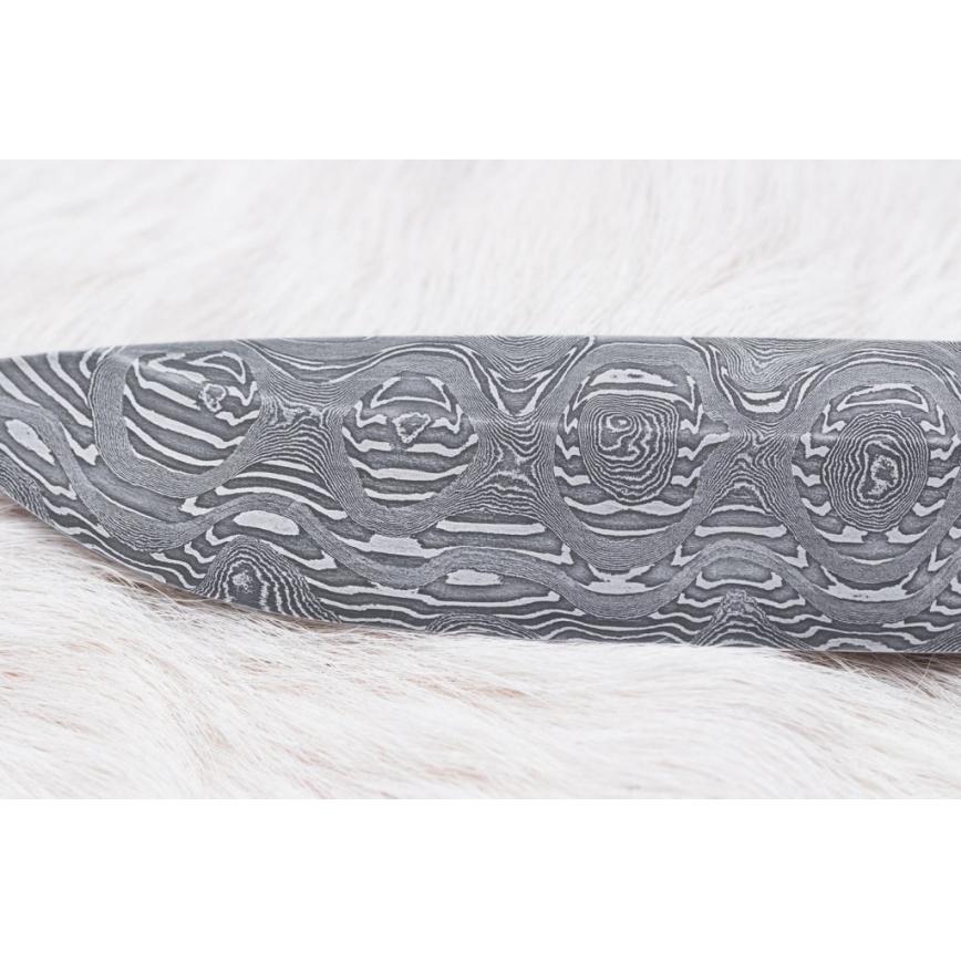 Damaskus jaktkniv 13 cm poplar/ebenholts