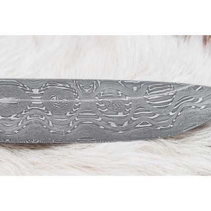 Damaskus jaktkniv 13 cm poplar/ebenholts