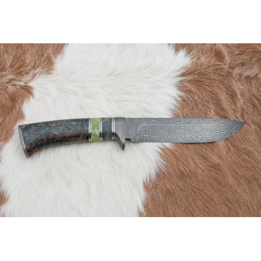 Damaskus jaktkniv 14,5 cm Al/serpentinite