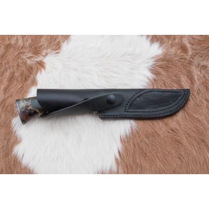 Damaskus jaktkniv 14 cm Kastanjeträd
