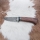 Damaskus jaktkniv 9,7 cm valnöt/lönn
