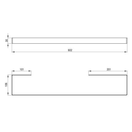 Deante ADM_A621 - Väggmonterad handdukshängare MOKKO 60 cm vit