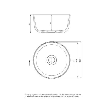 Deante CDJ_6U2S - Bänkvask JASMIN diameter 28 cm keramik/vit