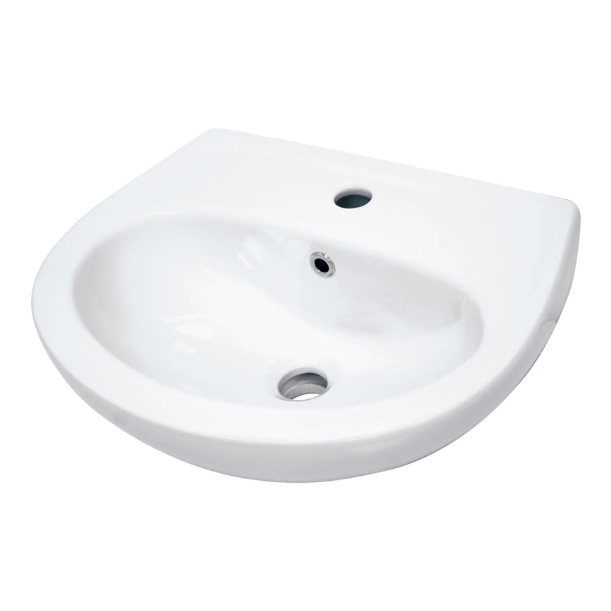 Deante CDJ_6U4W - Väggmonterat handfat med blandarhål JASMIN 45,7x36,4 cm keramik/vit