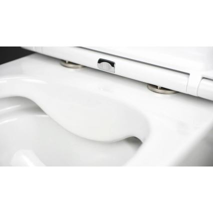 Deante CGRD6ZPW - Väggmonterad WC med SoftClose-sits ROUND keramik/vit