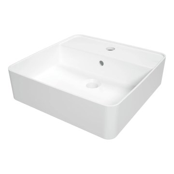 Deante CGS_6U4B - Bänkskiva tvättställ med hål för blandare SQUARE 42x42 cm keramik/vit
