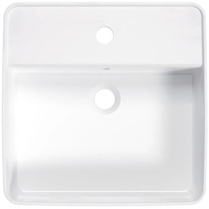 Deante CGS_6U4B - Bänkvask med en hole SQUARE 42x42 cm keramik/vit
