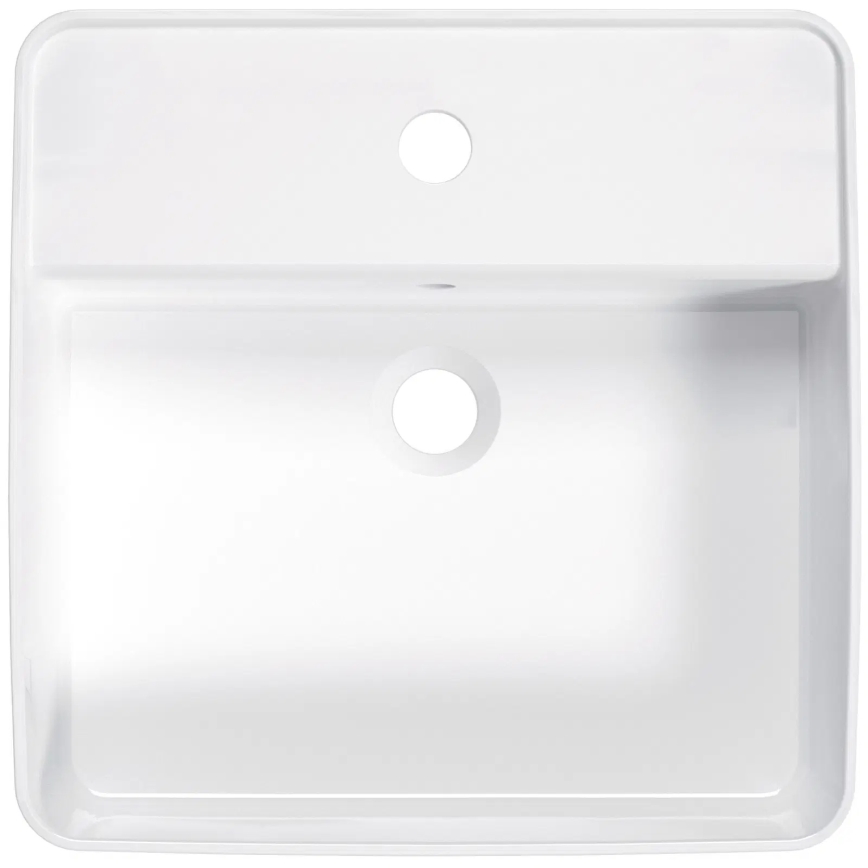 Deante CGS_6U4B - Bänkvask med en hole SQUARE 42x42 cm keramik/vit