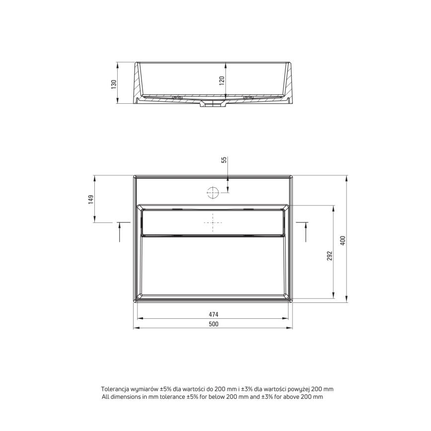 Deante CQR_NU5M - Bänkvask CORREO 40x50 cm granit/svart
