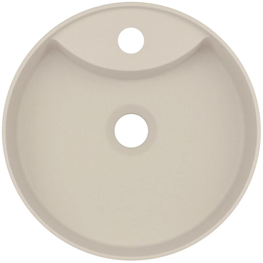 Deante CQS_5U4B - Bänkvask med tappningshål SILIA diameter 36 cm granit/beige
