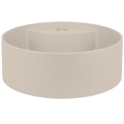Deante CQS_5U4B - Bänkvask med tappningshål SILIA diameter 36 cm granit/beige