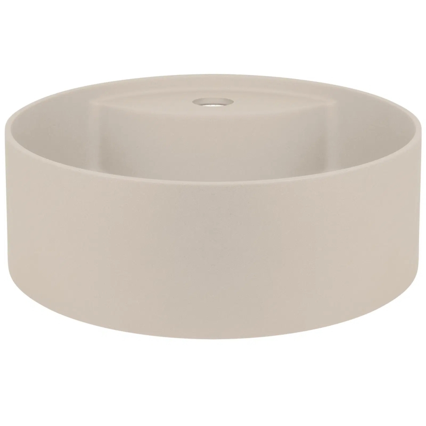 Deante CQS_5U4B - Bänkvask med tappningshål SILIA diameter 36 cm granit/beige