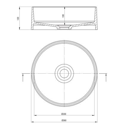 Deante CQS_NU4S - Tvättställ för bänkskiva SILIA Ø 36 cm granit/svart