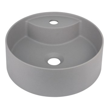 Deante CQS_SU4B - Tvättställ för bänkskiva med hål för blandare SILIA Ø 36 cm granit/metallicgrå