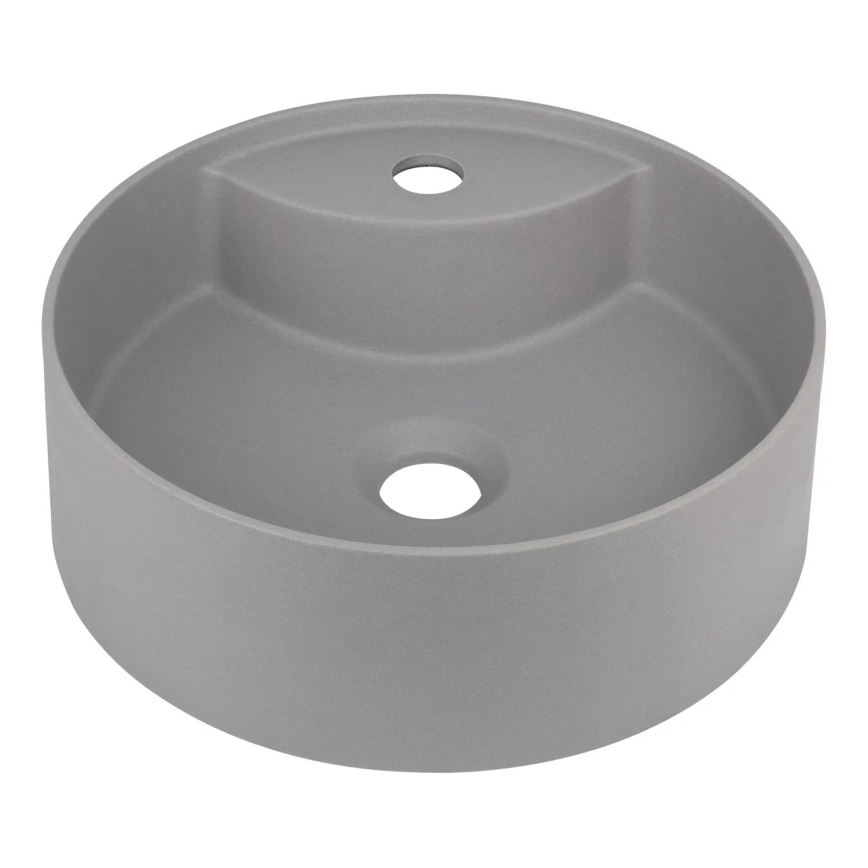 Deante CQS_SU4B - Tvättställ för bänkskiva med hål för blandare SILIA Ø 36 cm granit/metallicgrå