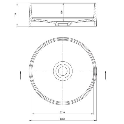 Deante CQS_SU4S - Tvättställ för bänkskiva SILIA Ø 36 cm granit/metallicgrå