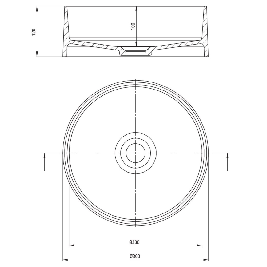 Deante CQS_SU4S - Tvättställ för bänkskiva SILIA Ø 36 cm granit/metallicgrå