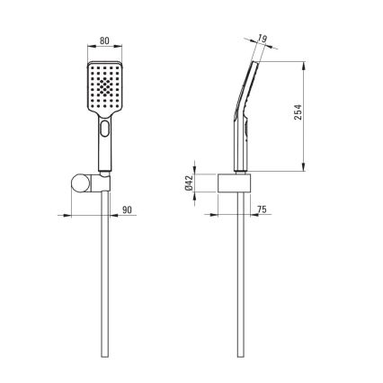 Deante NGA_041K - Duschset ALPINIA i blank krom