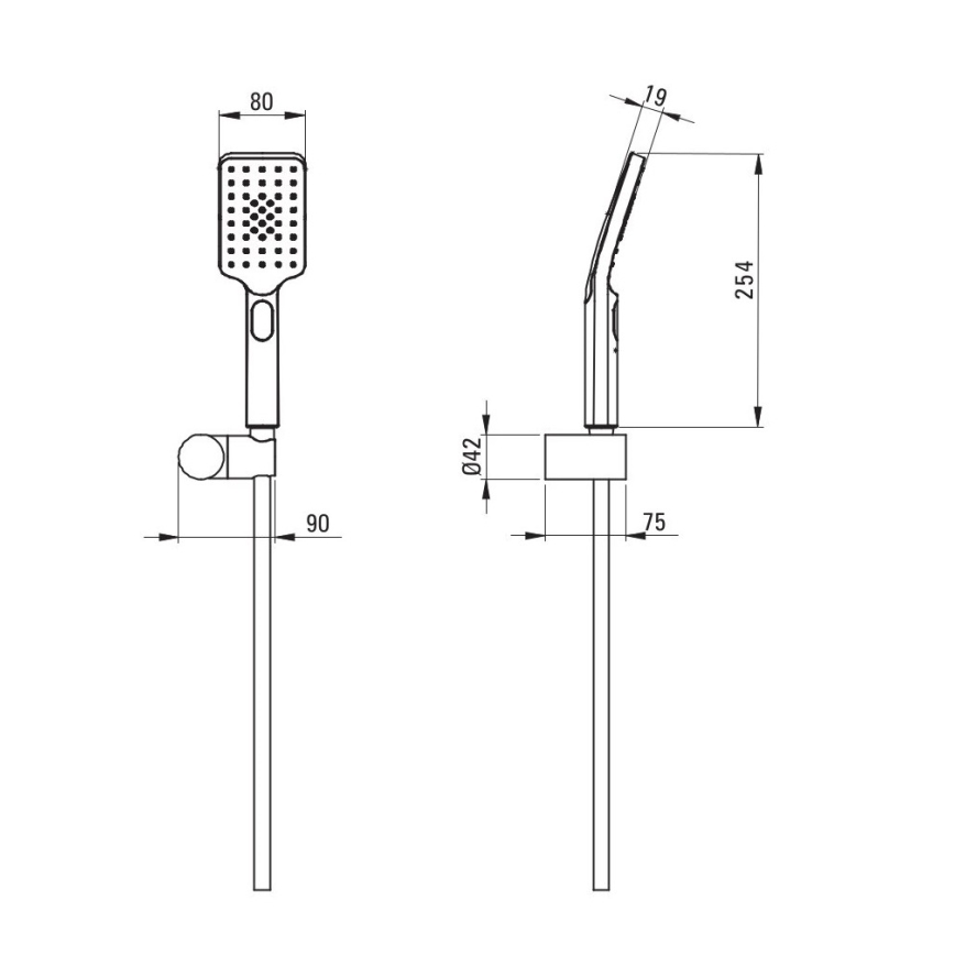 Deante NGA_041K - Duschset ALPINIA i blank krom