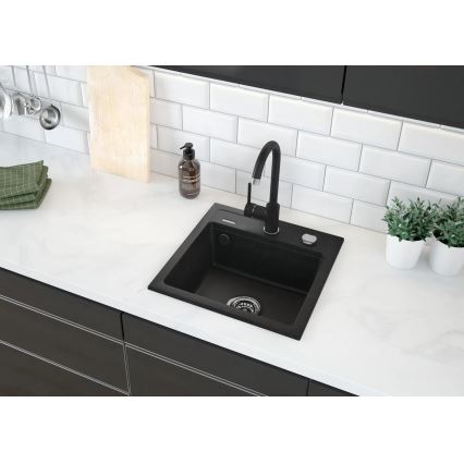 Deante ZQZ_T103 - Diskho ZORBA 44x44 cm, granit/antracit