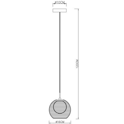 Deko-Light 342029 - Ljuskrona med textilsladd FILO 1xG9/40W/230V diameter 16 cm silver