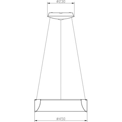 Deko-Light 342122 - LED ljusreglerad ljuskrona på textilsladd SCULPTORIS LED/27W/230V 3000K diameter 45 cm