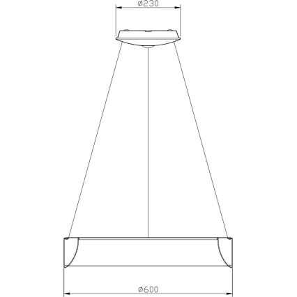 Deko-Light 342125 - LED ljusreglerad ljuskrona på textilsladd SCULPTORIS LED/27W/230V 4000K diameter 60 cm