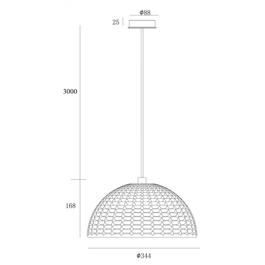 Deko-Light 342143 - Ljuskrona med textilsladd BASKET 1xE27/40W/230V diameter 35 cm