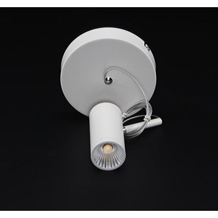 Deko-Light 348037 - LED ljusreglerad ljuskrona på textilsladd DABIH LED/7,2W/230V 3000K vit