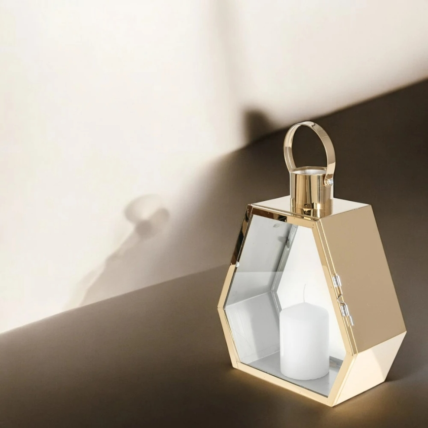 Dekorationslykta 34 cm, guld