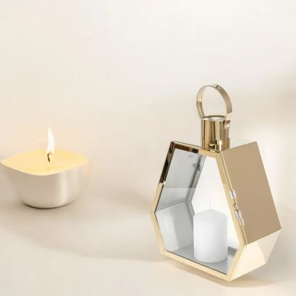 Dekorationslykta 34 cm, guld
