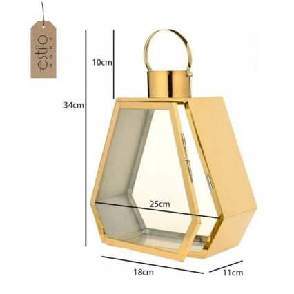 Dekorationslykta 34 cm, guld