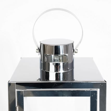Dekorationslykta 49 cm blankkrom