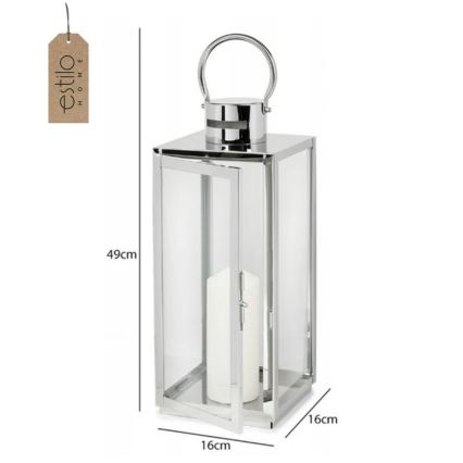 Dekorationslykta 49 cm blankkrom