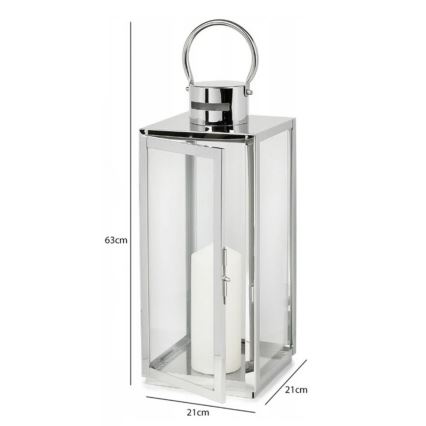Dekorationslykta 63 cm, blank krom