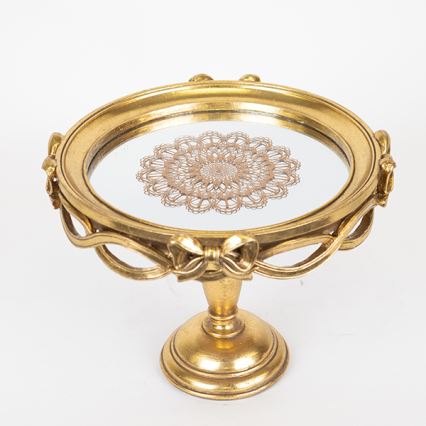 Dekorativt bricka diameter 25,5 cm guld
