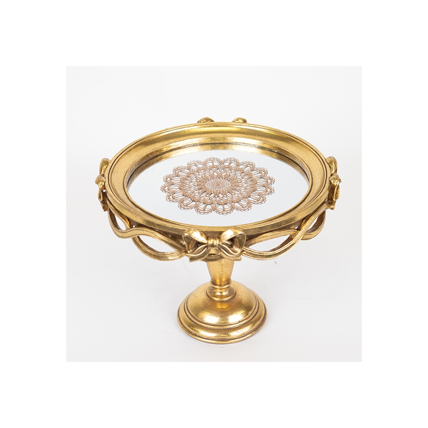 Dekorativt bricka diameter 25,5 cm guld