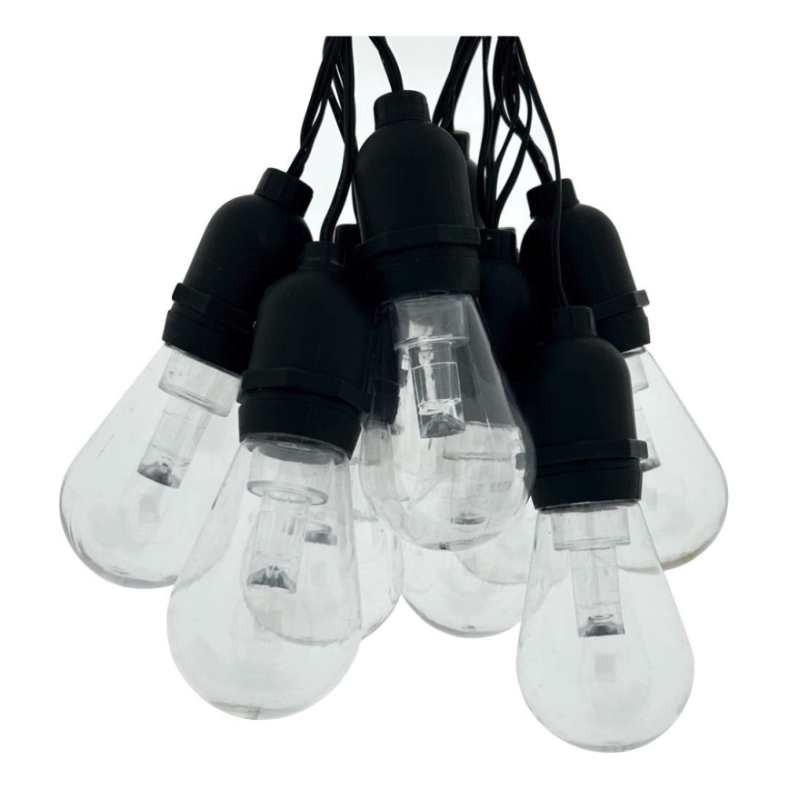 Dekorativ LED-utomhusslinga 10xLED/0,15W/230V 3,8 m IP44 svart
