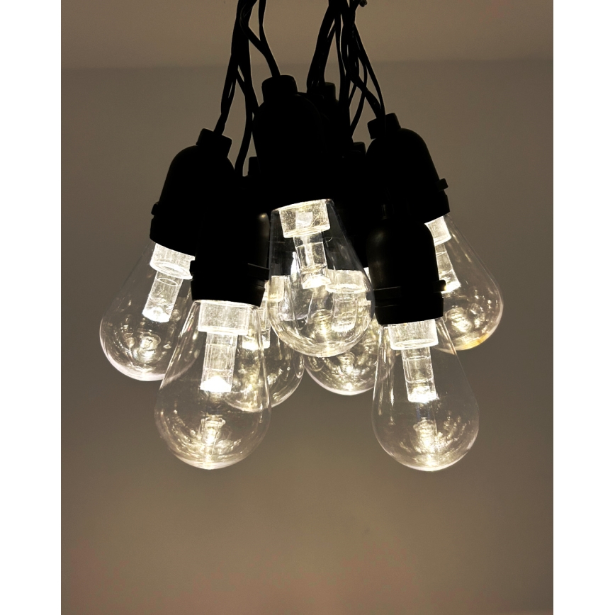 Dekorativ LED-utomhusslinga 10xLED/0,15W/230V 3,8 m IP44 svart