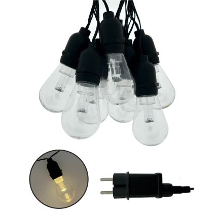 Dekorativ LED-utomhusslinga 10xLED/0,15W/230V 3,8 m IP44 svart