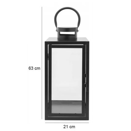 Dekorativ lykta 63 cm svart