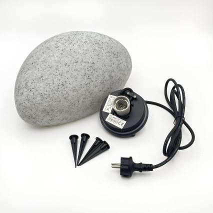 Dekorativ utomhusarmatur LUMISTONE 1xE27/15W/230V IP65 Ø 31,8 cm