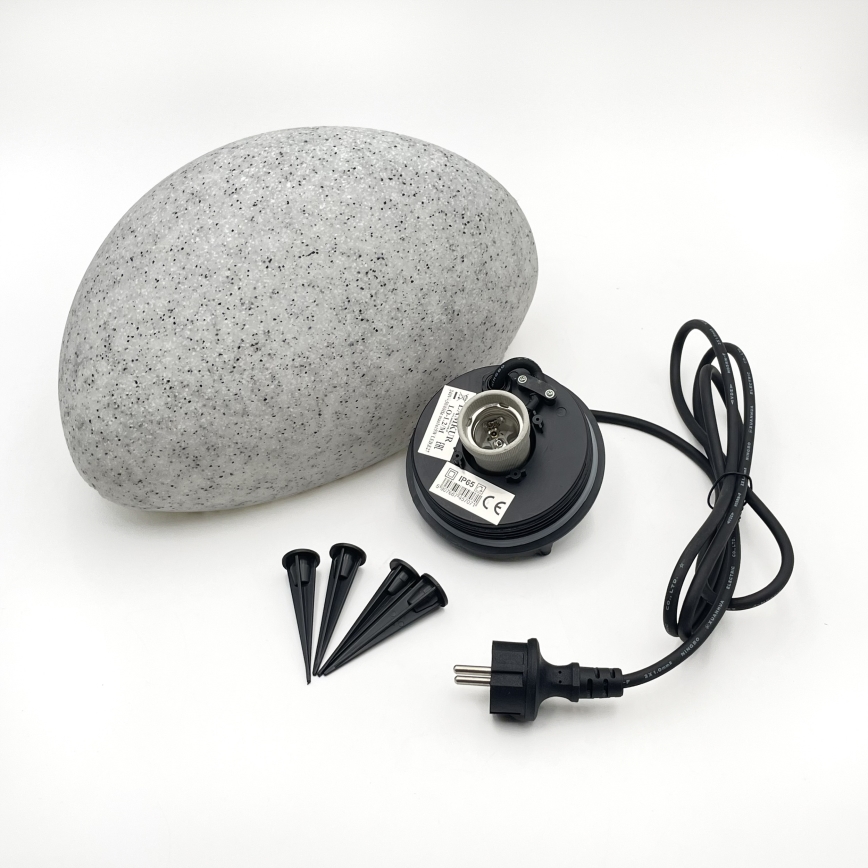 Dekorativ utomhusarmatur LUMISTONE 1xE27/15W/230V IP65 Ø 31,8 cm