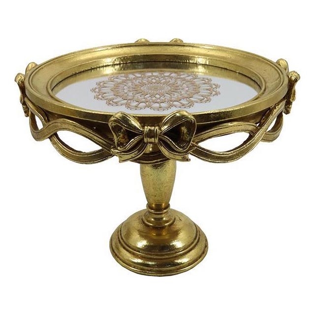 Dekorativt bricka diameter 25,5 cm guld
