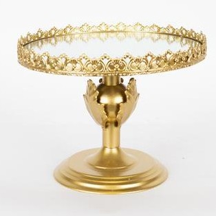 Dekorativt bricka diameter 25,5 cm guld