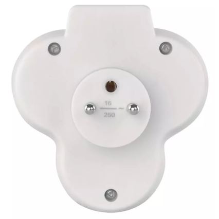 Delat uttag med strömbrytare 3x10A/230V